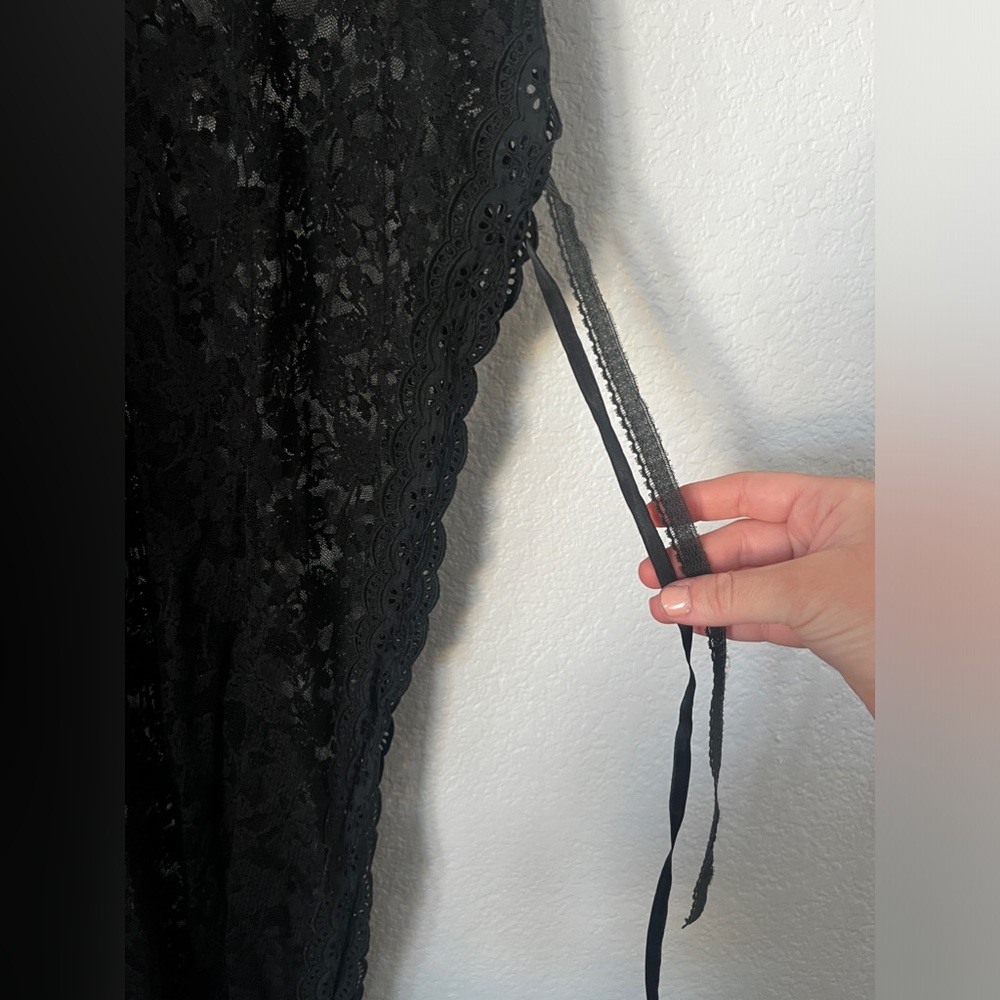 Vintage Yves Saint Laurent Black Lace Night Gown - Picture 8 of 12
